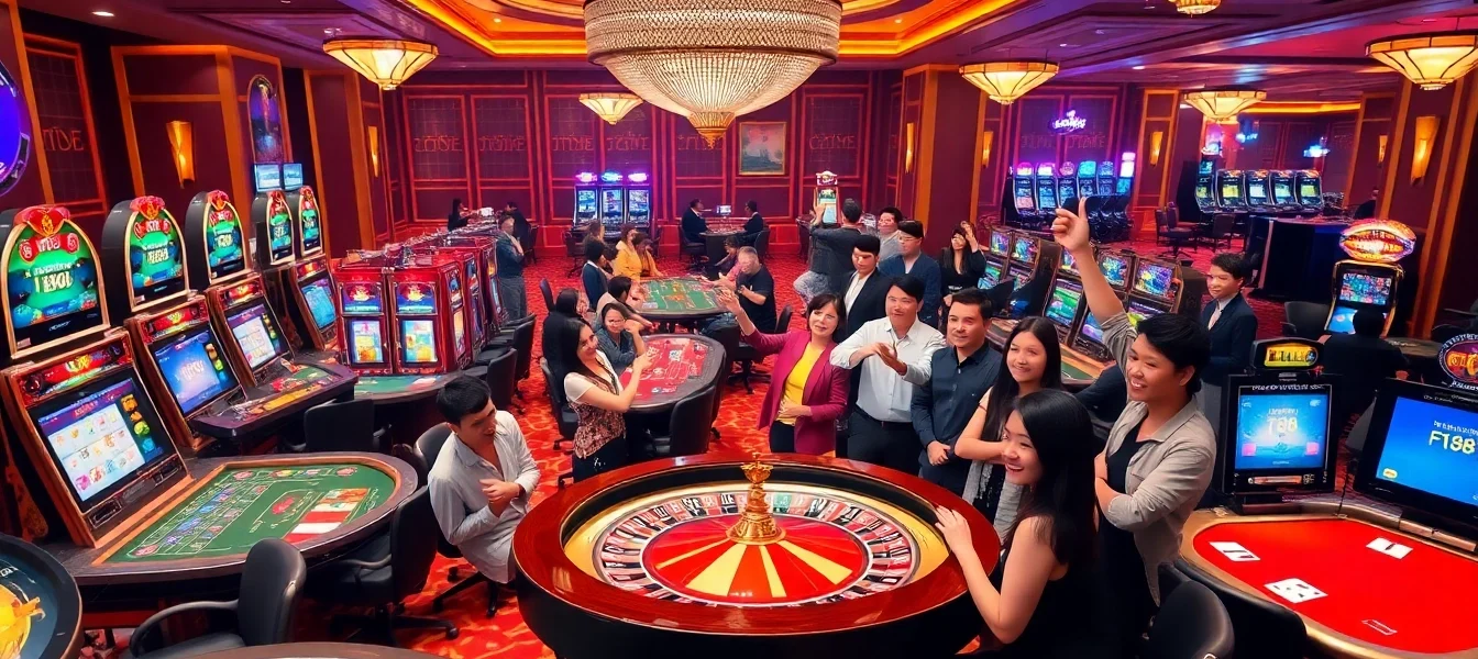 Experience the excitement of F168 with vibrant casino tables and dynamic gaming action.