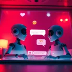 Engaging AI porn chat showcasing intimate interaction between virtual avatars.