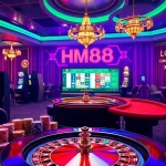 Experience thrilling casino games with HM88's vibrant online interface and elegant design.