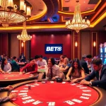 BET88 casino gamers enjoying poker at luxurious tables with vibrant atmosphere.