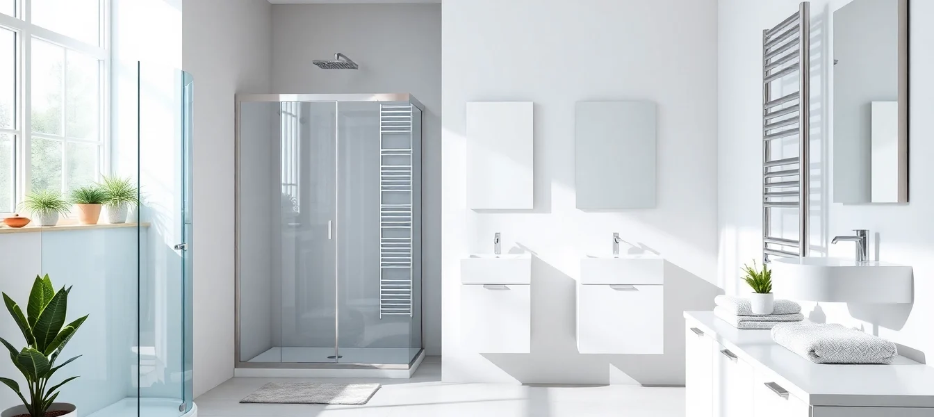 Entdecken Sie stilvolle sonni sanitär Produkte in einem modernen Badezimmer mit eleganten Duschen und Spiegeln.