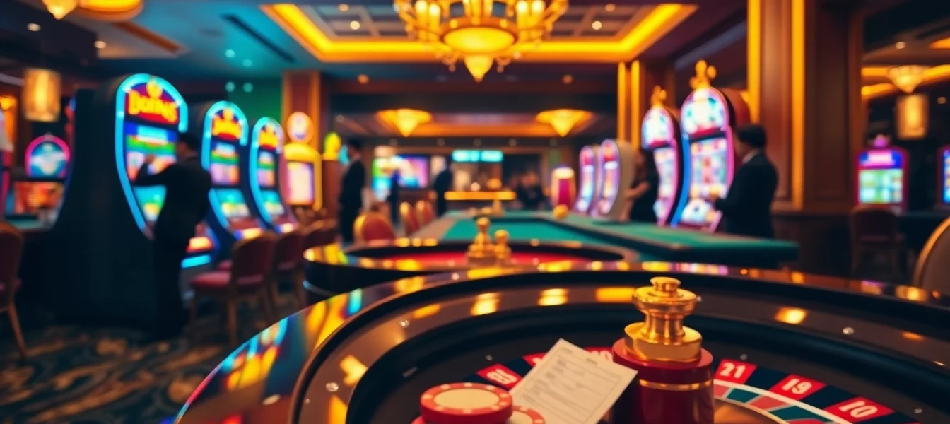 Experience the thrill of gambling at https://topclub.website/ with a lively casino scene featuring roulette and slot machines.