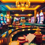 Experience the thrill of gambling at https://topclub.website/ with a lively casino scene featuring roulette and slot machines.