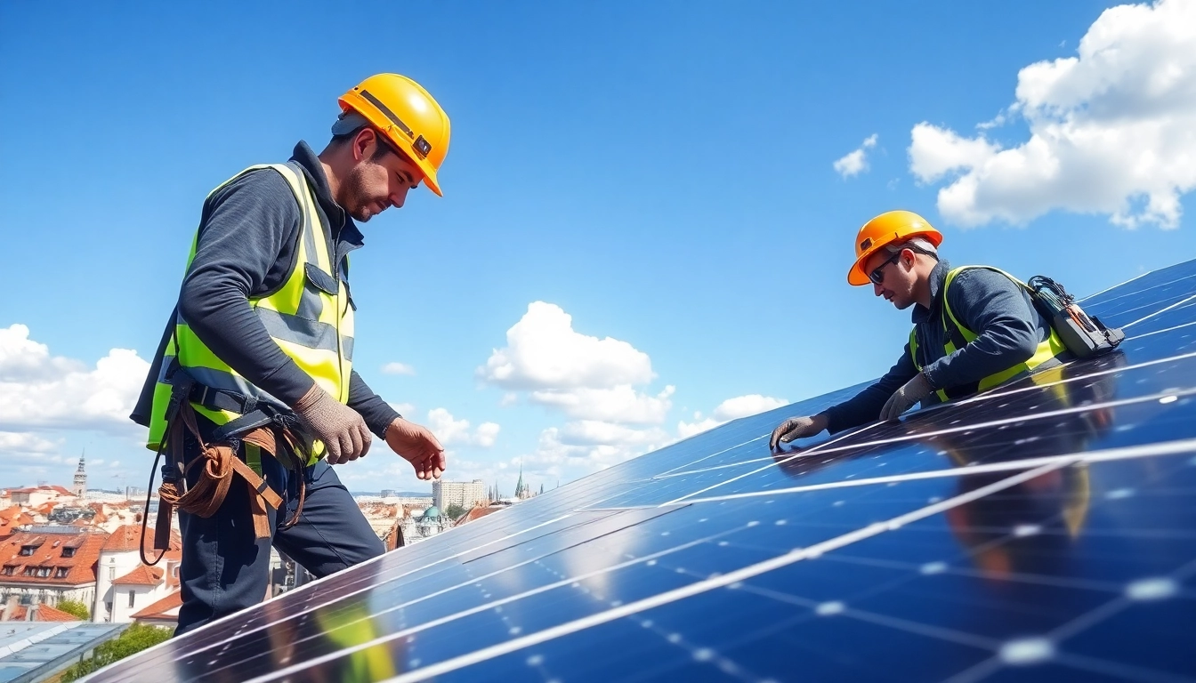 Efficient Photovoltaikanlage Kaufen Wien installation on a sunny rooftop in Vienna.