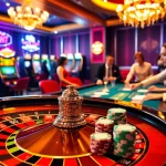 Experience high-stakes gambling at Jun 88 casino tables filled with vibrant poker chips and cards.
