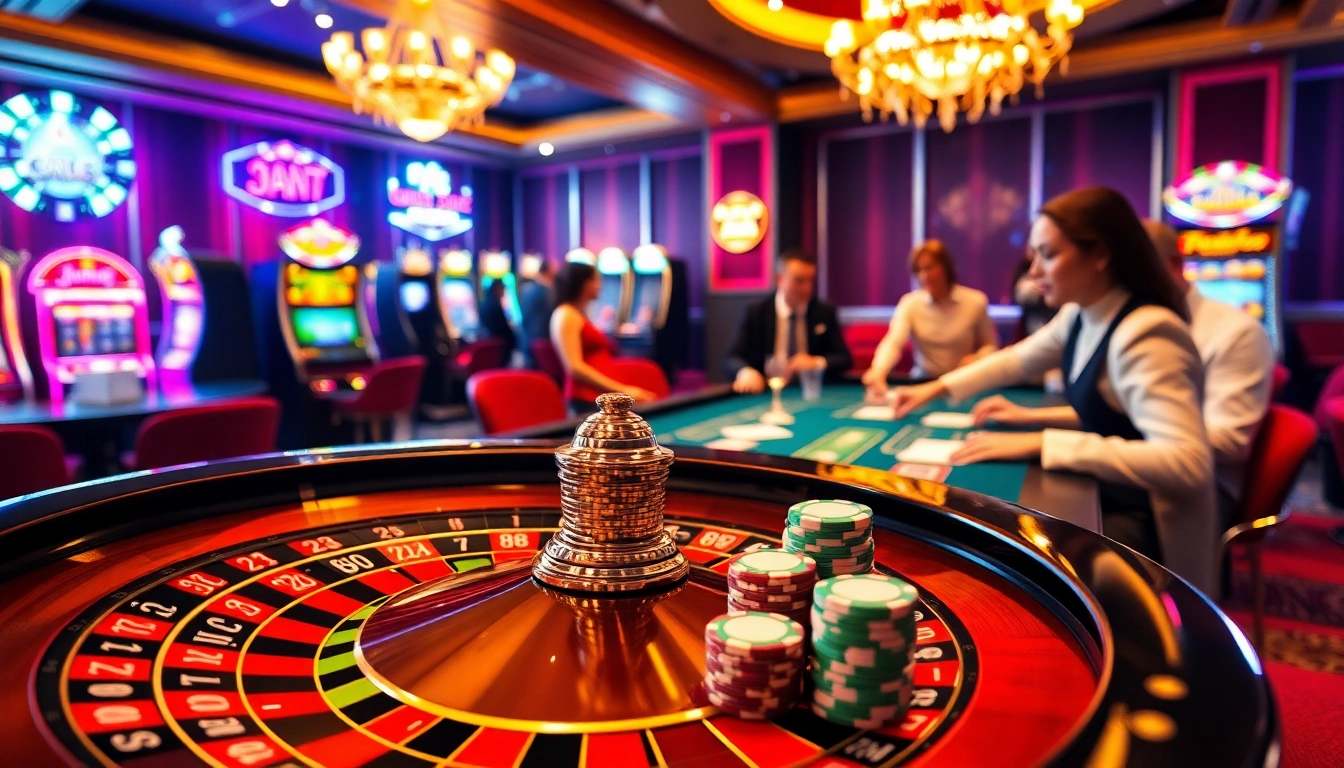 Experience high-stakes gambling at Jun 88 casino tables filled with vibrant poker chips and cards.