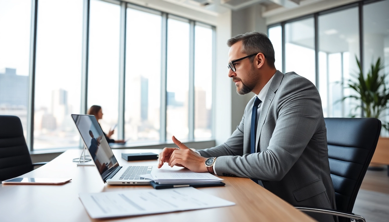Headhunter Schweiz im Gespräch mit einem Klienten, Bildrepräsentation einer modernen Austauschumgebung.