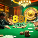 Engaging poker scene at 88i nhà cái casino with vibrant colors and strategic gameplay.