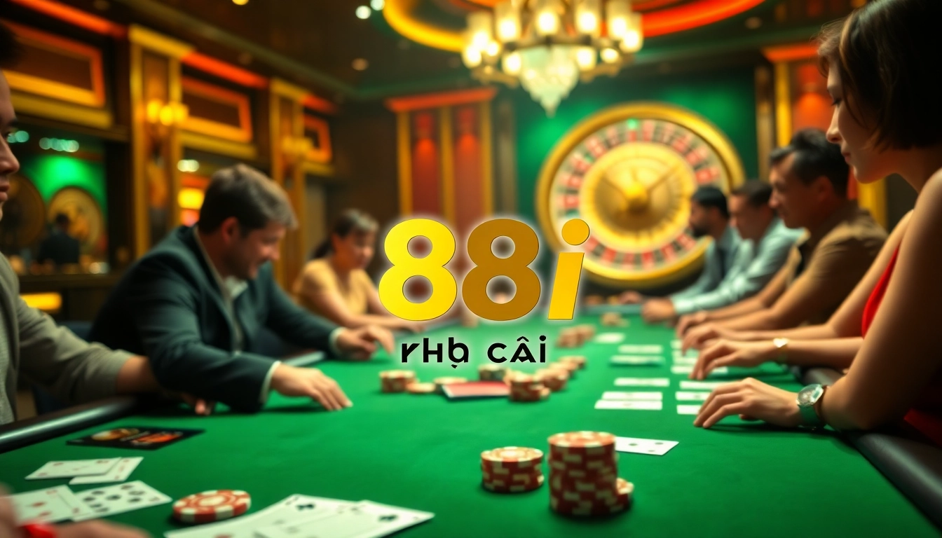 Engaging poker scene at 88i nhà cái casino with vibrant colors and strategic gameplay.