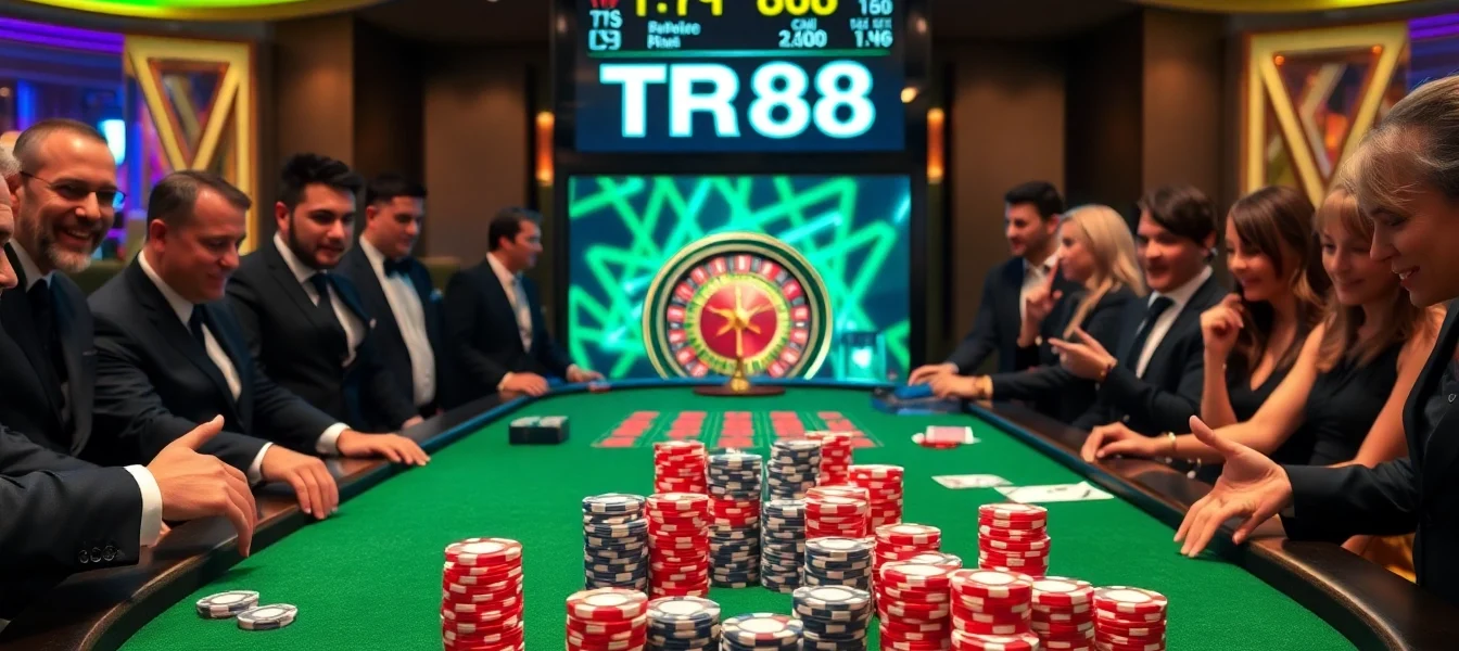 Experience the thrill of betting on TR88 at a luxurious casino table.
