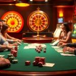 Tham gia vào những pha hành động đầy kịch tính tại bàn casino trên https://luck8.net với các chip bài poker và quân bài.