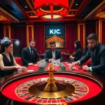 Engaging casino scene showcasing players strategizing with cards at https://kjc.coach/ luxury gaming table.