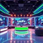 Dynamic entertainment studio showcasing Lauthaitv's vibrant atmosphere and modern technology.