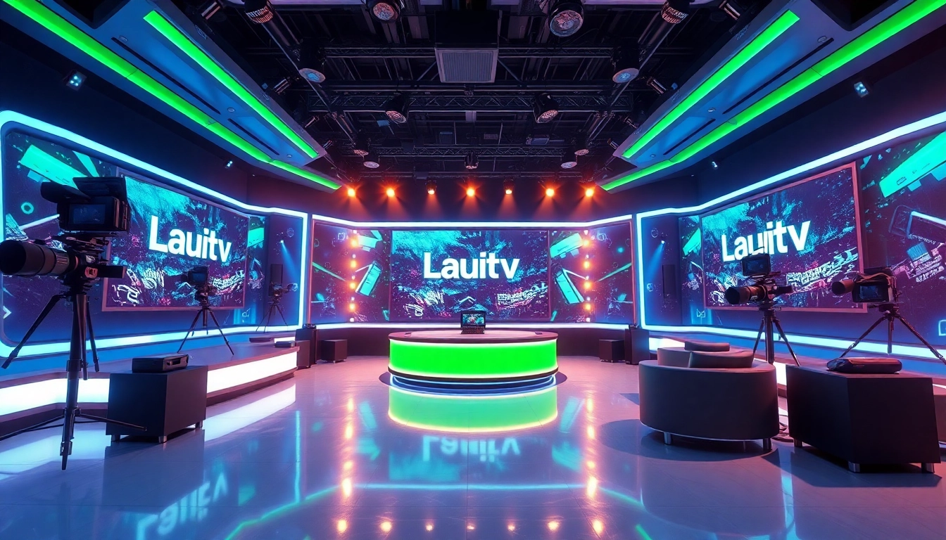 Dynamic entertainment studio showcasing Lauthaitv's vibrant atmosphere and modern technology.