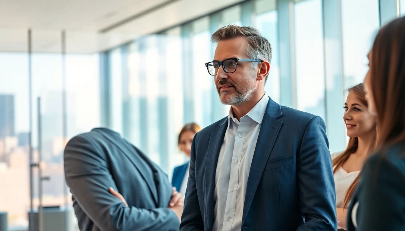 Headhunter Schweiz berät Kandidaten in einem modernen Büro mit urbanem Ausblick.