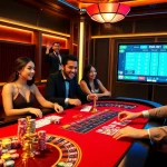 Exciting scene of the 98win club with poker chips and roulette wheel, showcasing luxury and thrill.