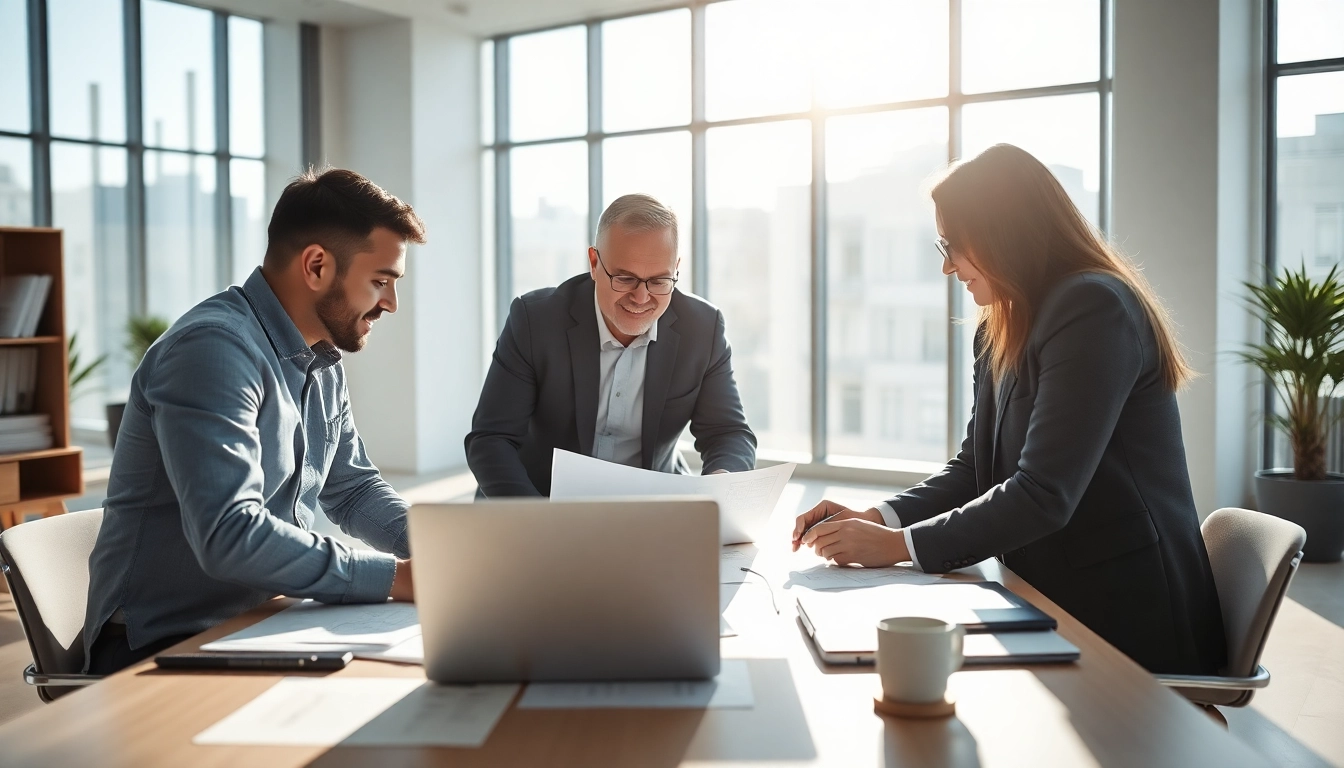 Headhunter Ingenieure collaborating in a bright office setting.