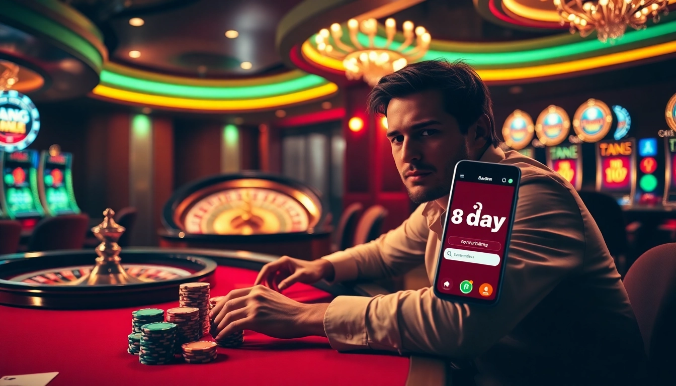 Experience the excitement at 8day's luxury casino while playing thrilling games and strategizing bets.