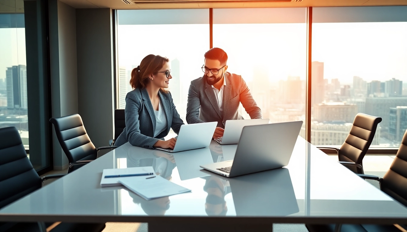 Der Headhunter Ingenieure berät einen Ingenieur in einem modernen Büro, um Karrierechancen zu fördern.