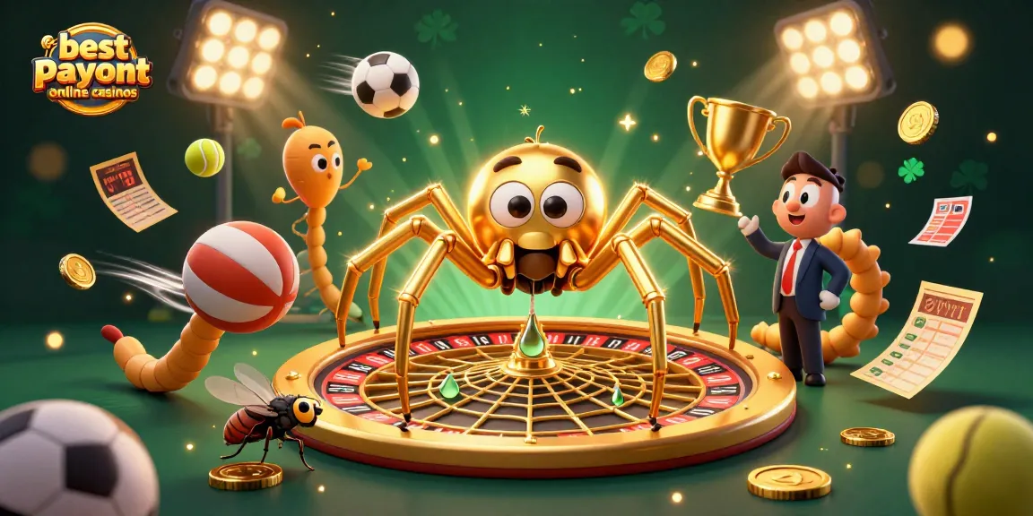 Bet on the best payout online casinos with our lively, animated casino-themed depiction.