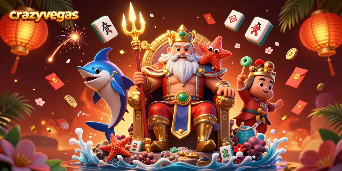 Experience thrilling online gameplay at crazyvegas with vibrant casino action featuring Neptune and samurai.